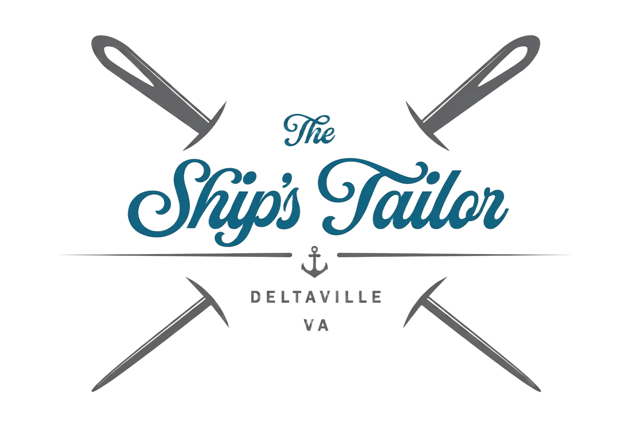 The Ship's Tailor — refreshed crossed-needles mark